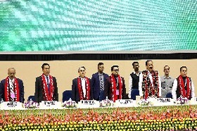 Dr. Muhammed Majeed, Founder & Chairman, Sami-Sabinsa Group honoring the Chief Guest Shri. M Venkaiah Naidu, Hon'ble Vice President of India at My Home India event in New Delhi